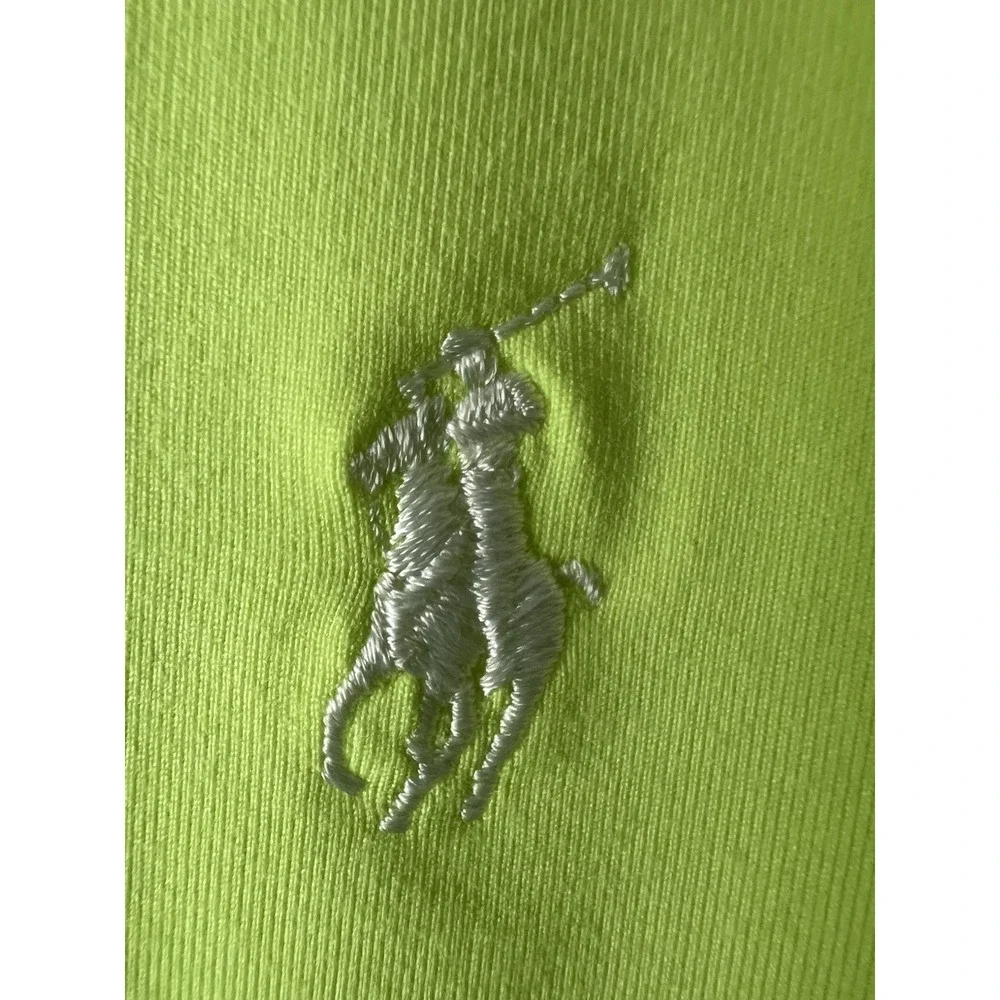Ralph Lauren Polo Golf Mens M Neon Green Quarter Zip Performance Pullover PONY